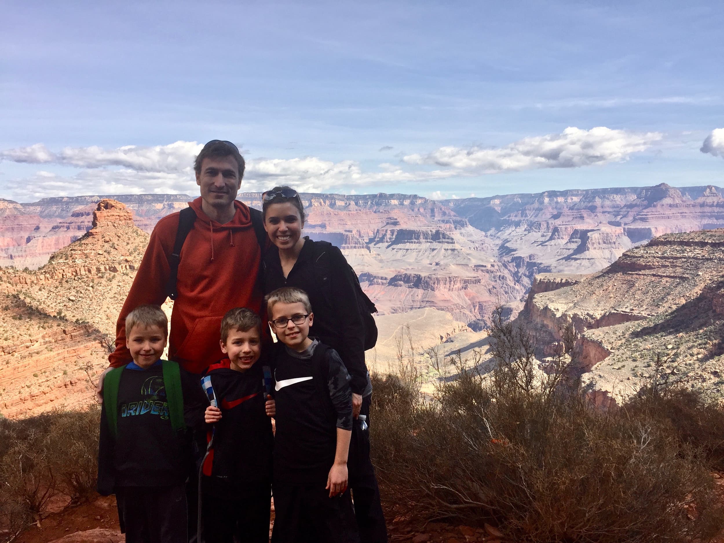 Buse family photo at the Grand Canyon